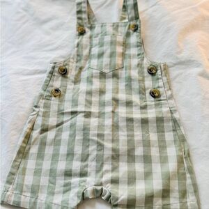 Sammy and Nat adorable sage green shortalls 0-3 mo
